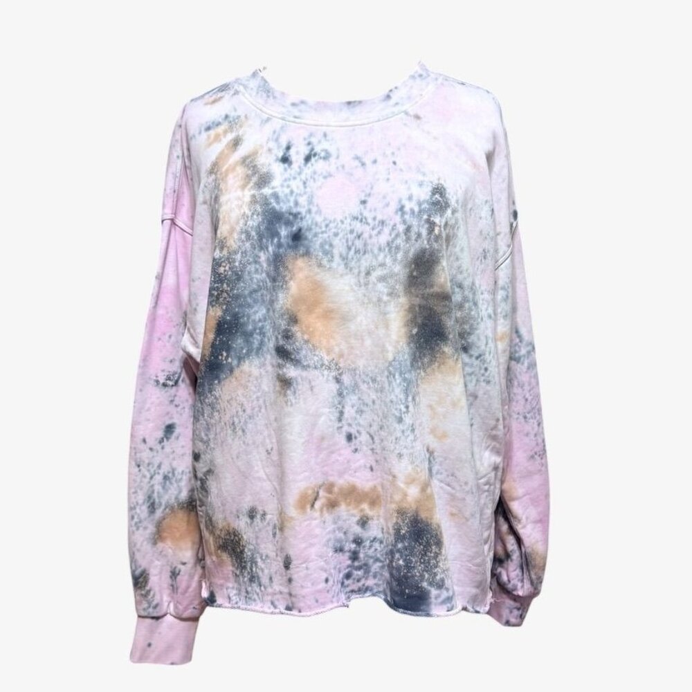 Lululemon Cropped Perfectly Oversized Crew 8 Custom Tie Dye Sweatshirt Raw Hem